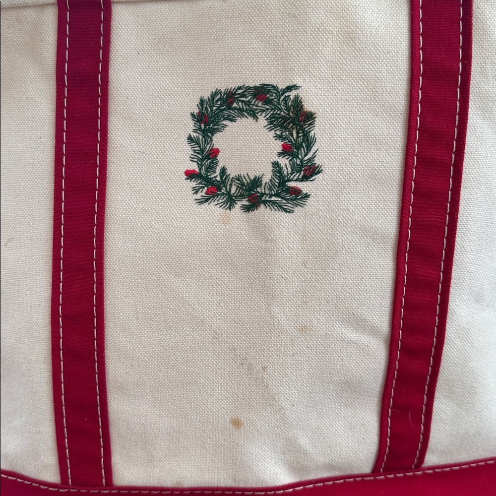 Vtg L.L. Bean WreathTote Bag - Picture 5 of 7